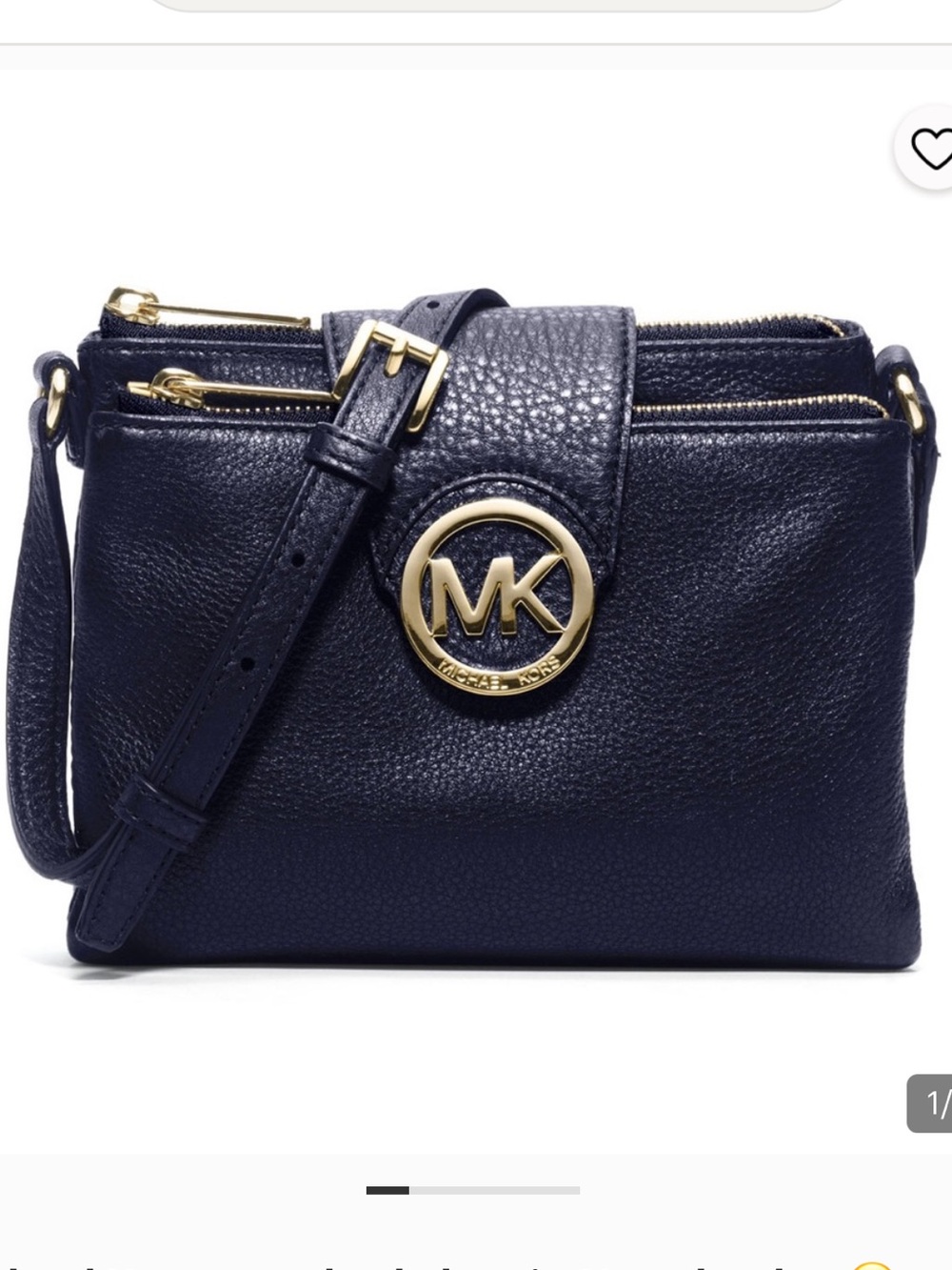 Michael Kors Fulton Crossbody Bag in Dark Blue Pebble Leather